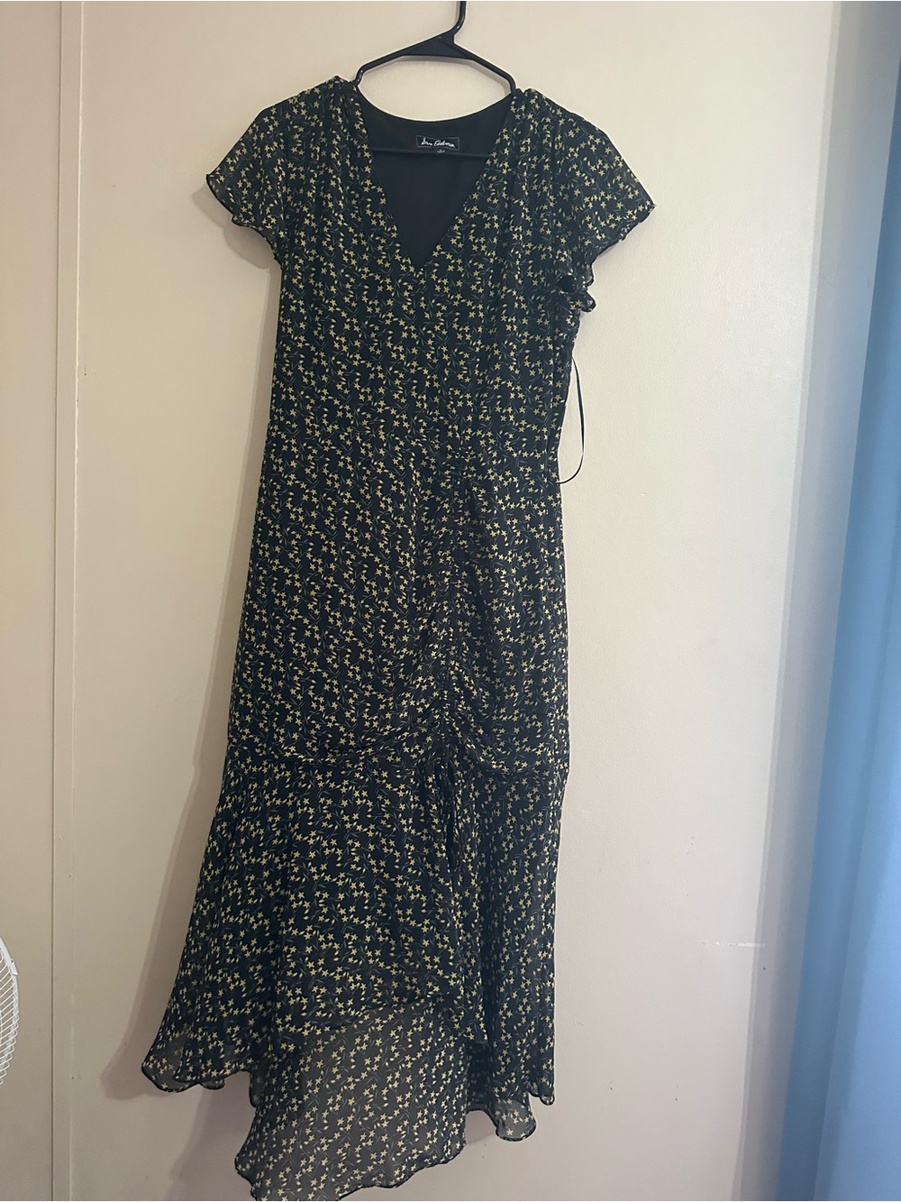 Sam Edelman Black Maxi Dress with Yellow Floral Print